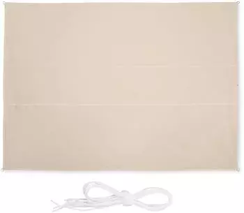 Relaxdays Sonnensegel rechteckig 3,5 x 4,5 m mit Spannseilen beige