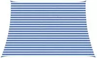 vidaXL Sonnensegel Blau und Wei&szlig; 4 / 5 x 3 m HDPE