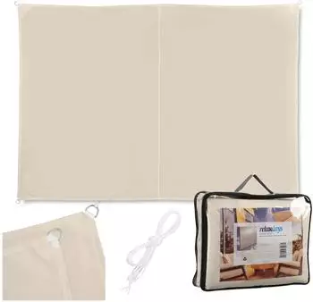 Relaxdays Sonnensegel Polyester wasserabweisend 2,5x3,5m beige