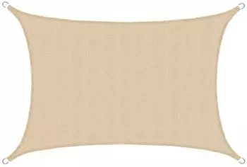 Amanka Sonnensegel Rechteckig 3x4m HDPE UV-Schutz Beige (16396-16338)
