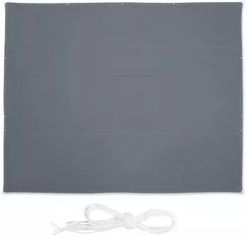 Relaxdays Sonnensegel rechteckig 5 x 6 m mit Spannseilen grau