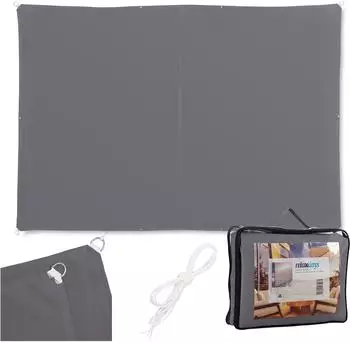 Relaxdays Sonnensegel Polyester wasserabweisend 3x4m dunkelgrau