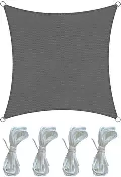 Rebecca Mobili Sonnensegel quadratisch 3,6 x 3,6 m aus grauem Polyethylen