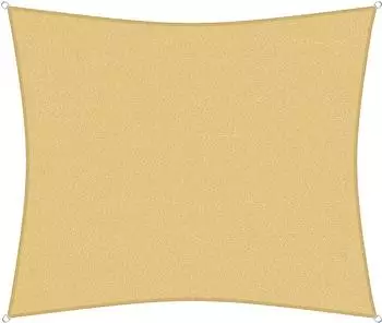 Sunprotect Professional Sonnensegel 5 x 4 m Rechteck wind- & wasserdurchl&auml;ssig beige