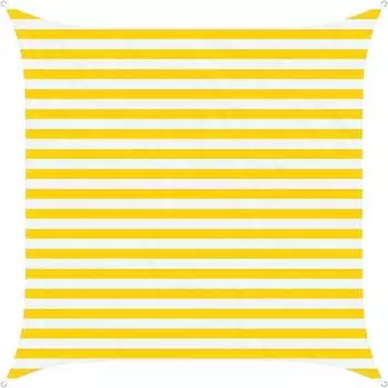 vidaXL Sonnensegel Gelb und Wei&szlig; 2,5 x 2,5 m 100 % Polyester Oxford