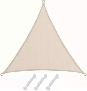Amanka Sonnensegel Dreieck 3x3x3m HDPE UV-Schutz Beige (16394-16342)