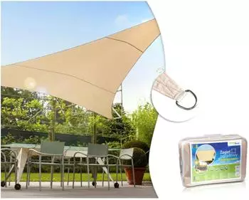 GreenBlue Sonnensegel Dreieck 3,6m Creme UV-Schutz (GB500)