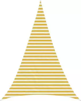 vidaXL Sonnensegel 3 x 4 x 4 m HDPE Dreieckig Gelb und Wei&szlig;