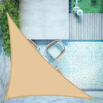 Love Story Sonnensegel dreieckig 3x3x4,25m wasserdicht sandbeige PES 95% UV-Schutz