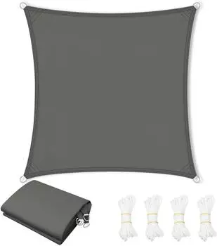 Woltu Sonnensegel 3x3m 200g/m² Polyester dunkelgrau (W0UETT0289)