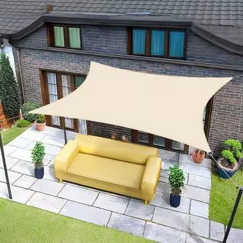 LuxusKollektion Sonnensegel quadratisch 3x3m wasserdicht, 95% UV-Schutz, helles Khaki