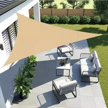 Love Story Sonnensegel dreieckig 3x3x3m wasserdicht sandbeige PES 95% UV-Schutz