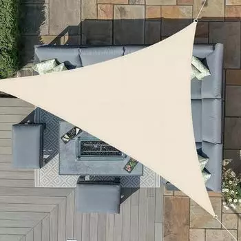 LuxusKollektion Sonnensegel dreieckig 3x3x3m helles Khaki 95% UV-Schutz Polyester