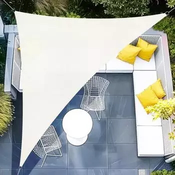 LuxusKollektion Sonnensegel, dreieckig, wasserdicht, creme, 3x3x4,25m, UV-Schutz 95%