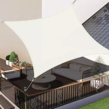 Love Story Sonnensegel rechteckig 4x4m cremeweiß wasserdicht 95% UV-Schutz