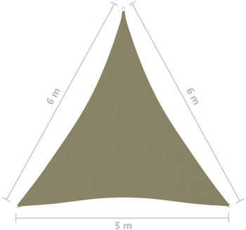 vidaXL Sonnensegel Oxford-gewebe Dreieckig 5x6x6m beige