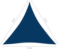 vidaXL Sonnensegel Oxford-Gewebe Dreieckig 5x6x6 m Blau