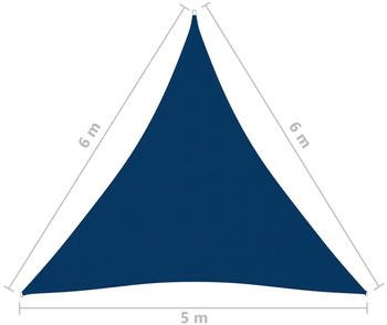 vidaXL Sonnensegel Oxford-gewebe Dreieckig 5x6x6m blau