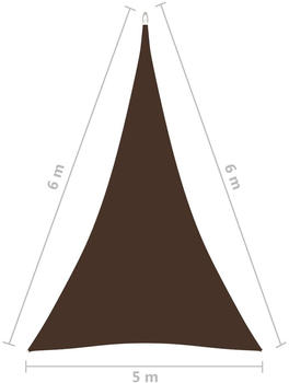 vidaXL Sonnensegel Oxford-gewebe Dreieckig 5x6x6m braun