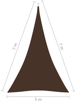 vidaXL Sonnensegel Oxford-gewebe Dreieckig 5x7x7m braun