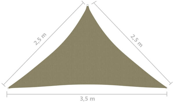 vidaXL Sonnensegel Oxford-gewebe Dreieckig 2,5x2,5x3,5m beige