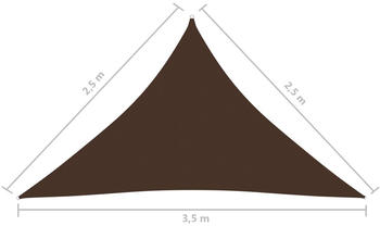 vidaXL Sonnensegel Oxford-gewebe Dreieckig 2,5x2,5x3,5m braun