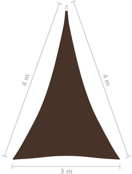 vidaXL Sonnensegel Oxford-gewebe Dreieckig 3x4x4m braun