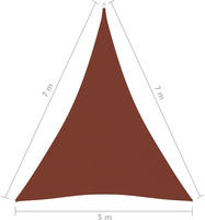 vidaXL Sonnensegel Oxford-Gewebe Dreieckig 5x7x7 m Terrakotta-Rot