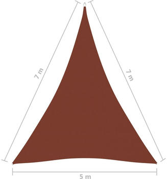 vidaXL Sonnensegel Oxford-gewebe Dreieckig 5x7x7m terracotta-rot
