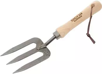Siena Garden Ferro Line Handgabel geschmiedet, 3 Zinken, Eschenholzgriff FSC