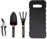 Black & Decker Gartenwerkzeug-Set 4-teilig, Knieschoner, Gartenschere, Schaufel, Kultivierer