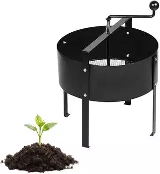 Relaxdays Gartensieb Handkurbel, Metall