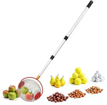 Spetebo Rollsammler f&uuml;r Fr&uuml;chte und N&uuml;sse, Alu-Teleskopstiel, bis 120cm (4706)