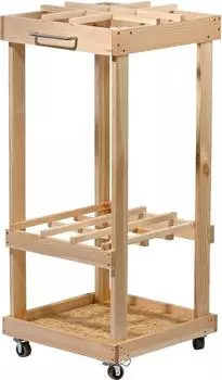 Dobar Mobiler Gartenwerkzeug-Organizer auf Rollen, Holz (56171FSCe)