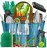 Kesser Gartenwerkzeug-Set 10-teilig, Holzgriffe, mit Tasche & Knieschoner (33906_mfn)