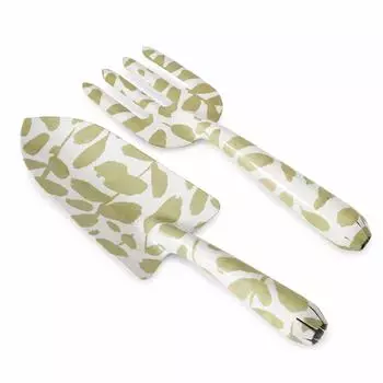 Boltze Lilly Mini-Schaufel & Mini-Blumengabel 2er-Set, Metall, gr&uuml;n (85585)