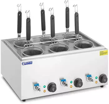 Royal Catering Nudelkocher mit 6 K&ouml;rben - Temperatur: 30 - 110 &deg;C RC-PM006