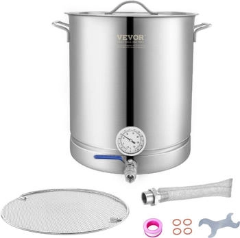 VEVOR Braukessel Bierbrauanlage Heimbrauanlage 60,56L Thermometer Gärtopf