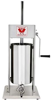 Beeketal Edelstahl Wurstfüller BT/BTH-Serie 3-15L inkl. 5 Fülltüllen + 3 Dichtungen, Größe und Art:15L vertikal