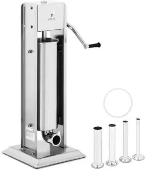 Royal Catering Wurstfüller vertikal Wurstfüllmaschine Wurstspritze Wurstpresse Edelstahl 7 l - Grau