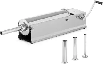 Royal Catering Wurstfüller horizontal Wurstfüllmaschine Wurstspritze Wurstpresse Edelstahl 7 l - Silbern, Grau