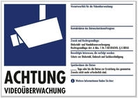 40205 Warnaufkleber Video&uuml;berwachung (b X H) 210 Mm X 148 Mm - Pentatech