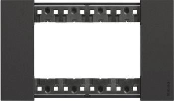 Bticino LivingNow Abdeckrahmen 4-modulig schwarz Zamak (KA4804KG)