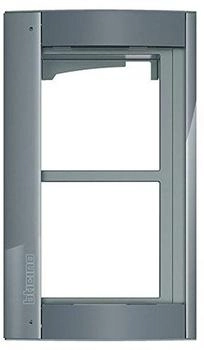 Bticino Abdeckrahmen + Modulträger 2 Module, Türstation SFERA Aluminium, Farbe Allstreet (350223)