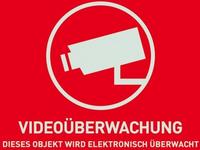 Abus - Au1320 Warnaufkleber Video&uuml;berwachung Sprachen Deutsch (b X H) 148 Mm X 105