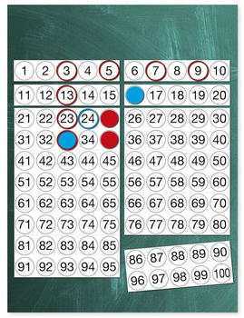 TimeTEX Hunderter-Tafel, magnetisch, ca. 60x60 cm, 92-tlg. (93019)