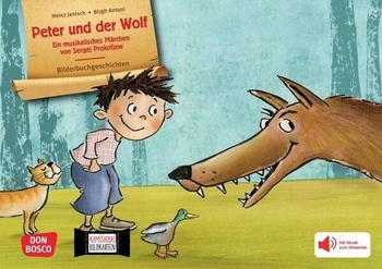 Don Bosco Peter und der Wolf. Ein musikalisches M&auml;rchen von Sergej Prokofjew. Kamishibai Bildkartenset