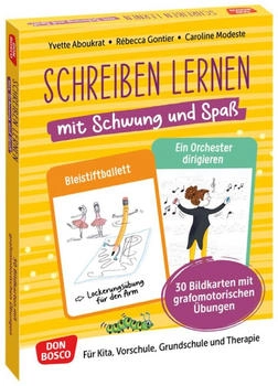 Don Bosco Schreiben lernen mit Schwung und Spaß. 30 Bildkarten mit grafomotorischen Übungen