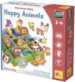 Lisciani MONTESSORI BABY Happy Animals - Tierbox in 3D - Lernspiel für Kinder 1-4 Jahre (92772)