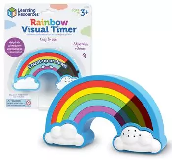 Learning Resources Rainbow Visueller Timer, Nachtlicht, 5 Zeitdauern, ab 3 Jahren (LER4368)